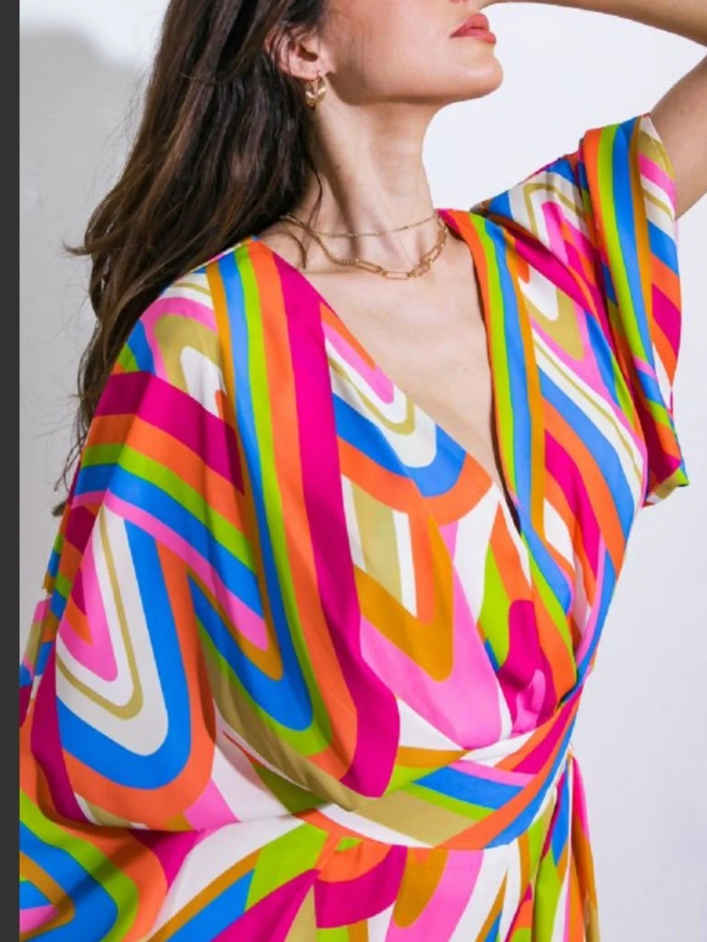 FLYING TOMATO Vibrant Multi-Color Wide-Leg Jumpsuit - Picture 4 of 7